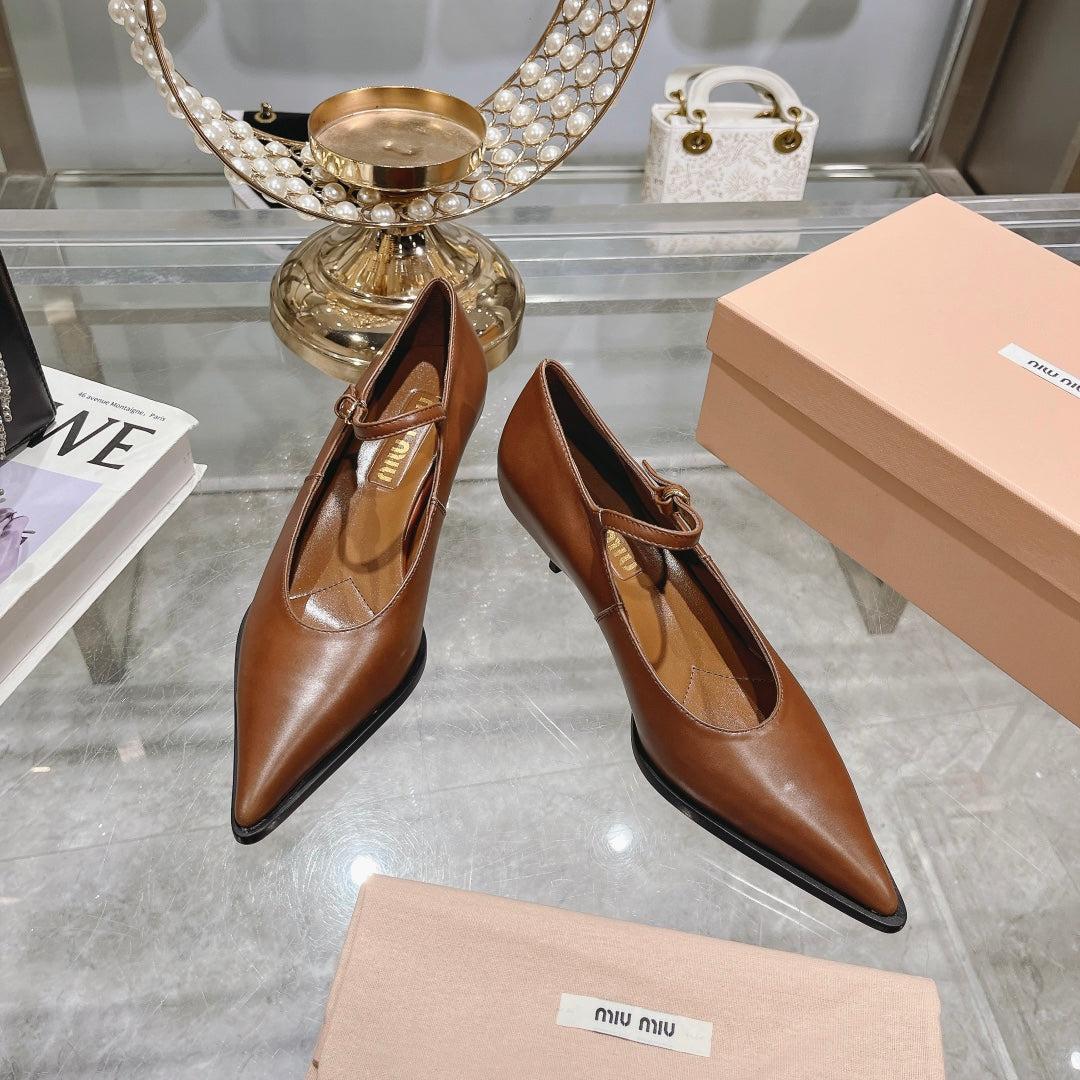 Slingback Shoes Chestnut Beads - 35