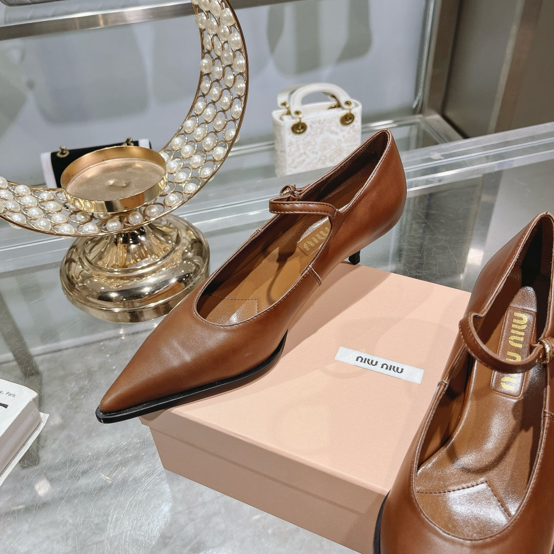 Slingback Shoes Chestnut Beads - 35