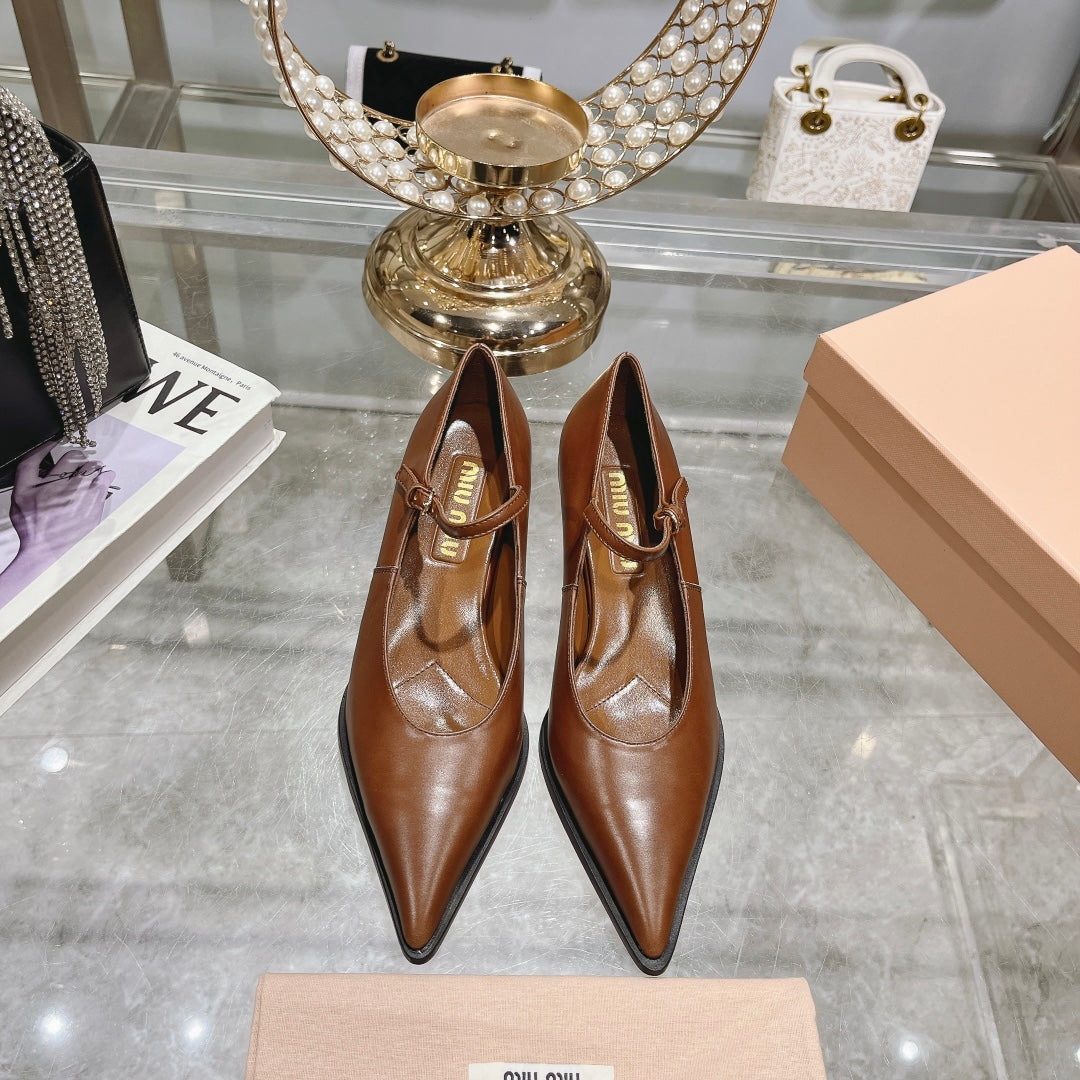 Slingback Shoes Chestnut Beads - 35