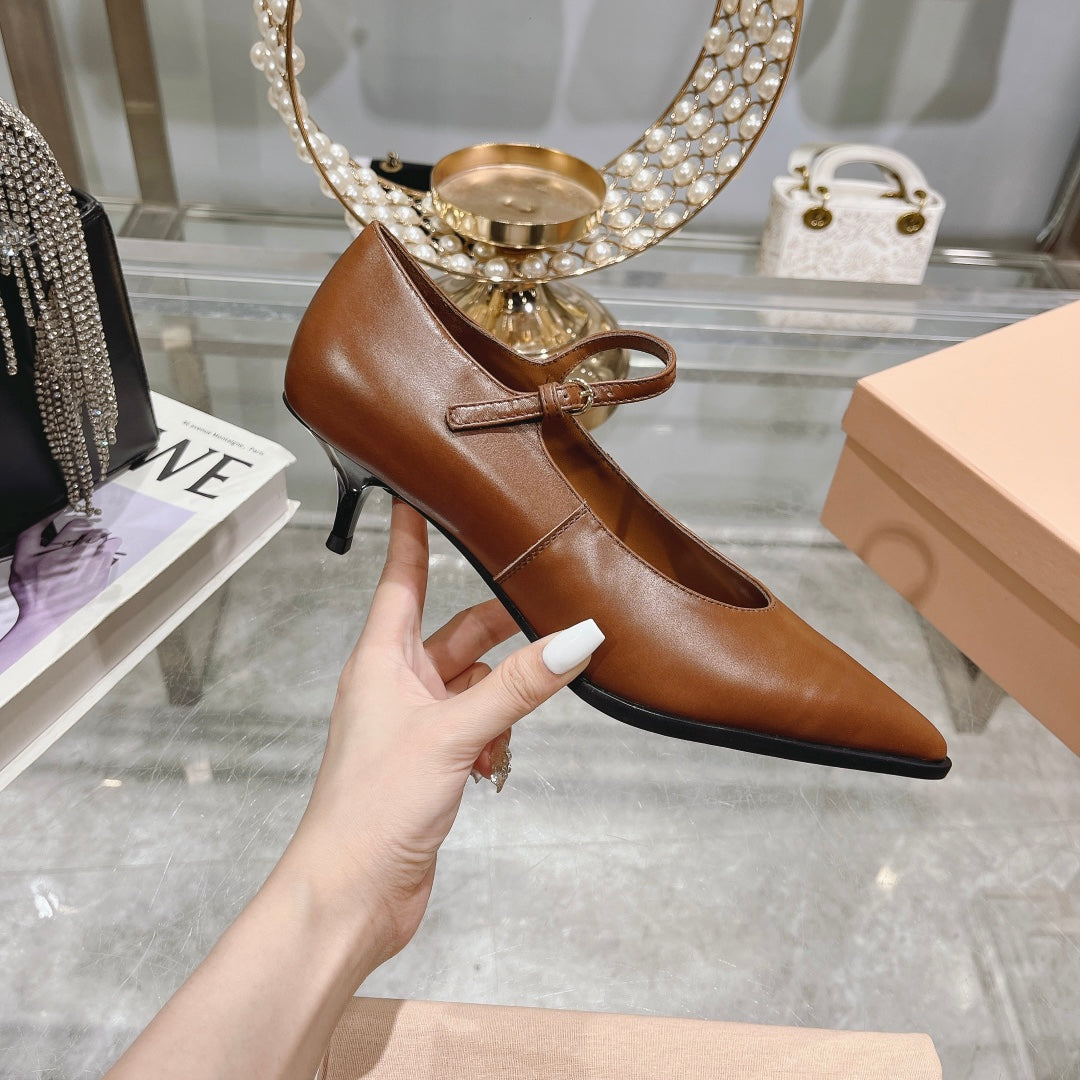 Slingback Shoes Chestnut Beads - 35