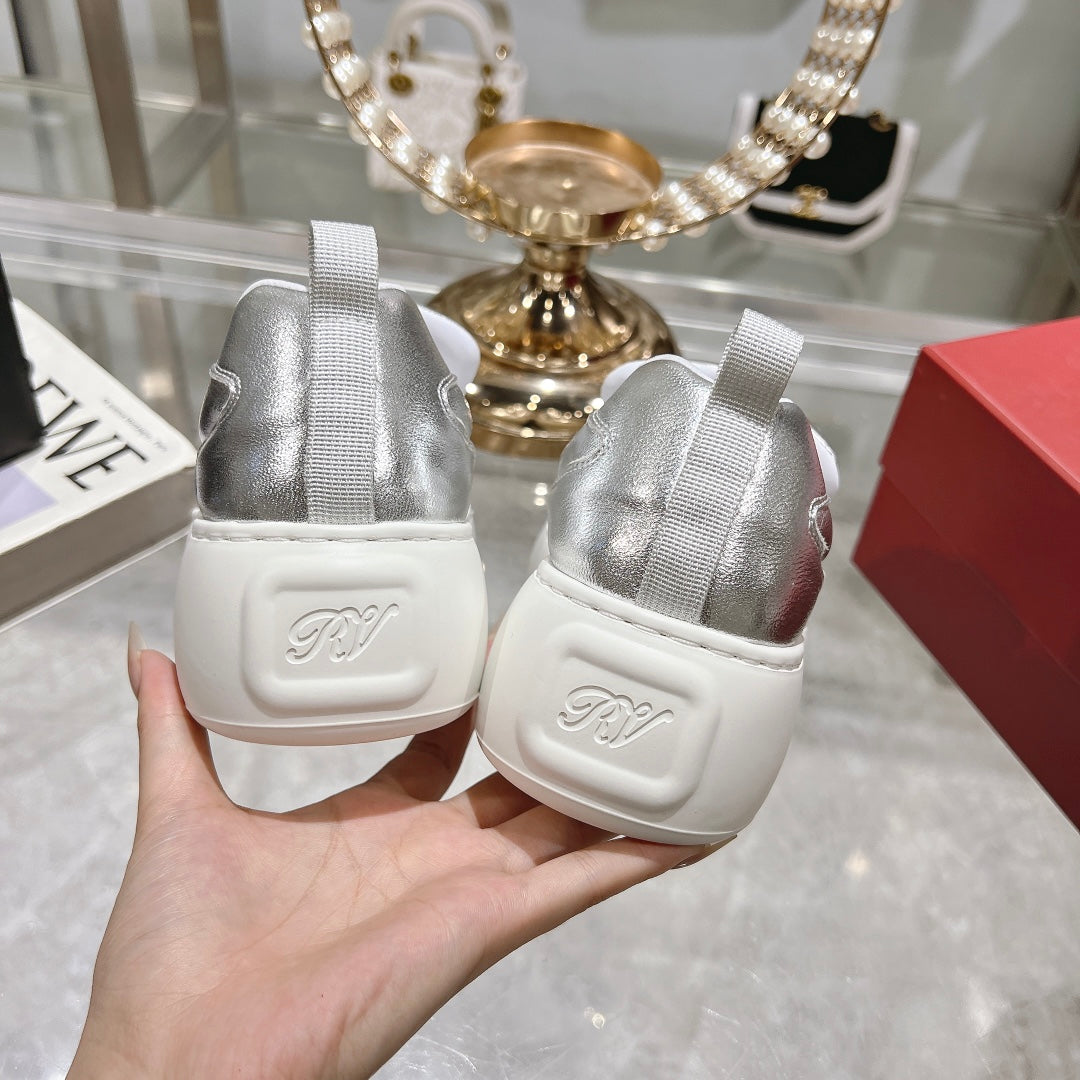 VIV' UP SNEAKERS IN SLIVER PATENT CALFSKIN - 35