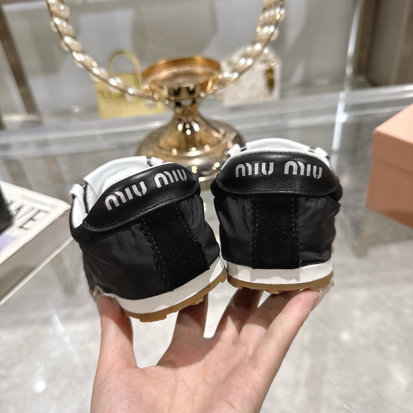 PLUME NAPPA SNEAKERS IN BLACK SUEDE AND CANVAS - 35