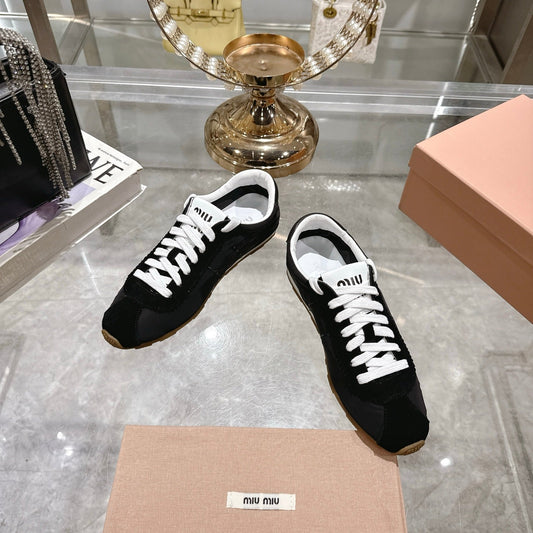 PLUME NAPPA SNEAKERS IN BLACK SUEDE AND CANVAS - 35