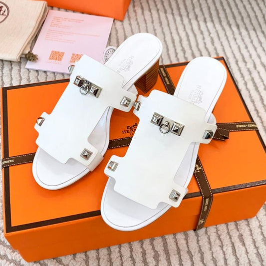 INVINCIBLE 50 SANDAL IN WHITE CALFSKIN - 35