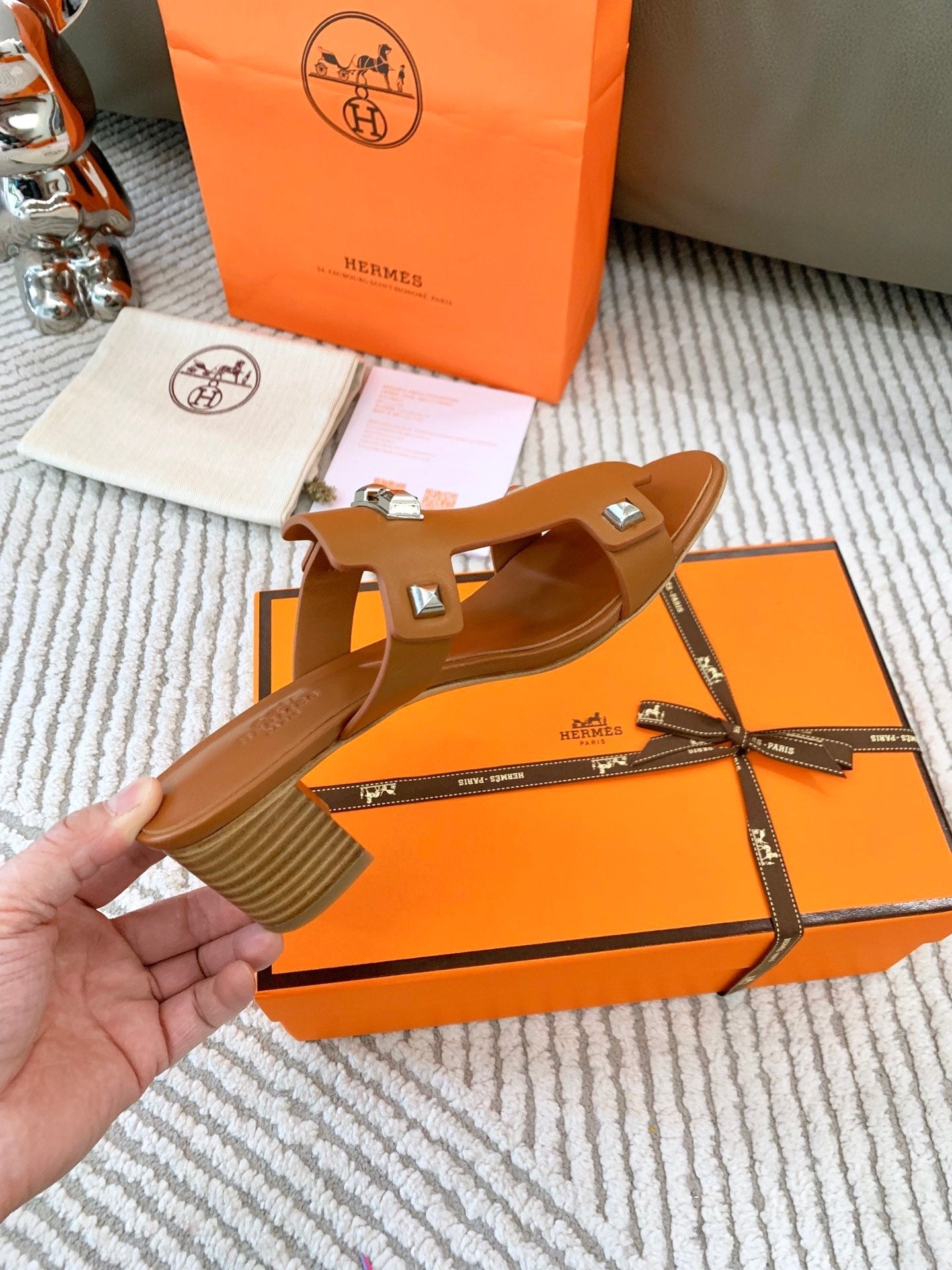 INVINCIBLE 50 SANDAL IN BRONZE BROWN CALFSKIN - 35