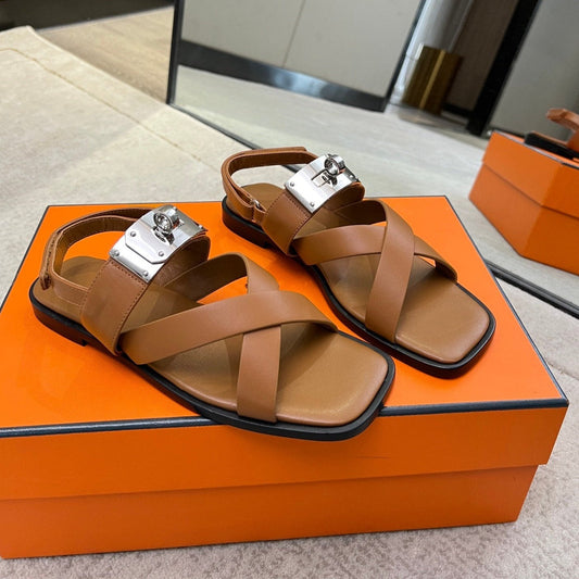 Ines sandal brown calfskin - 35