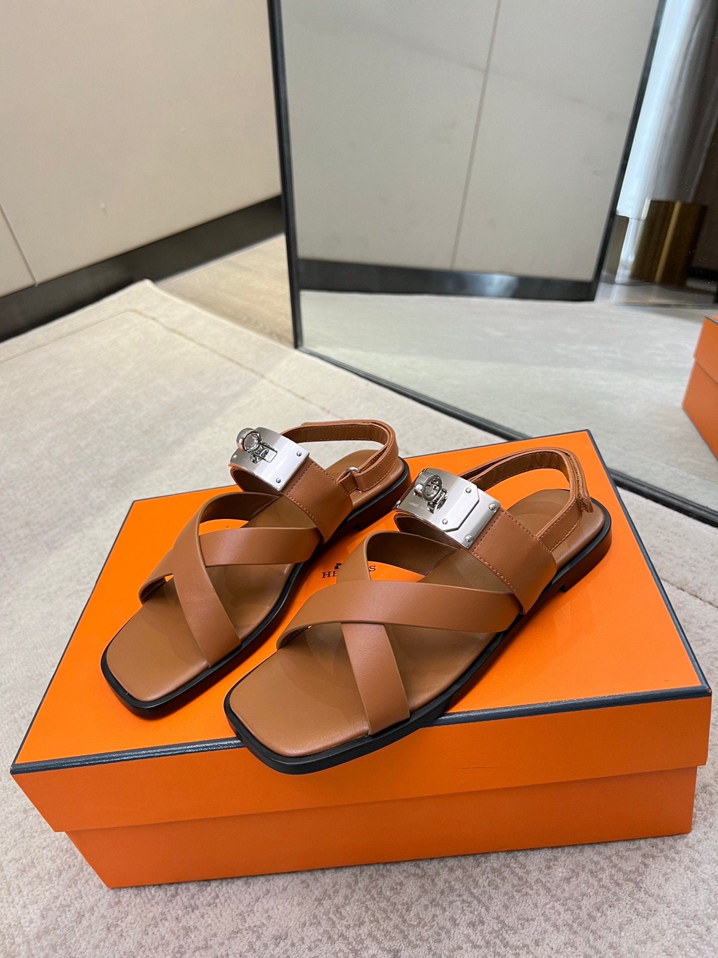 Ines sandal brown calfskin - 35