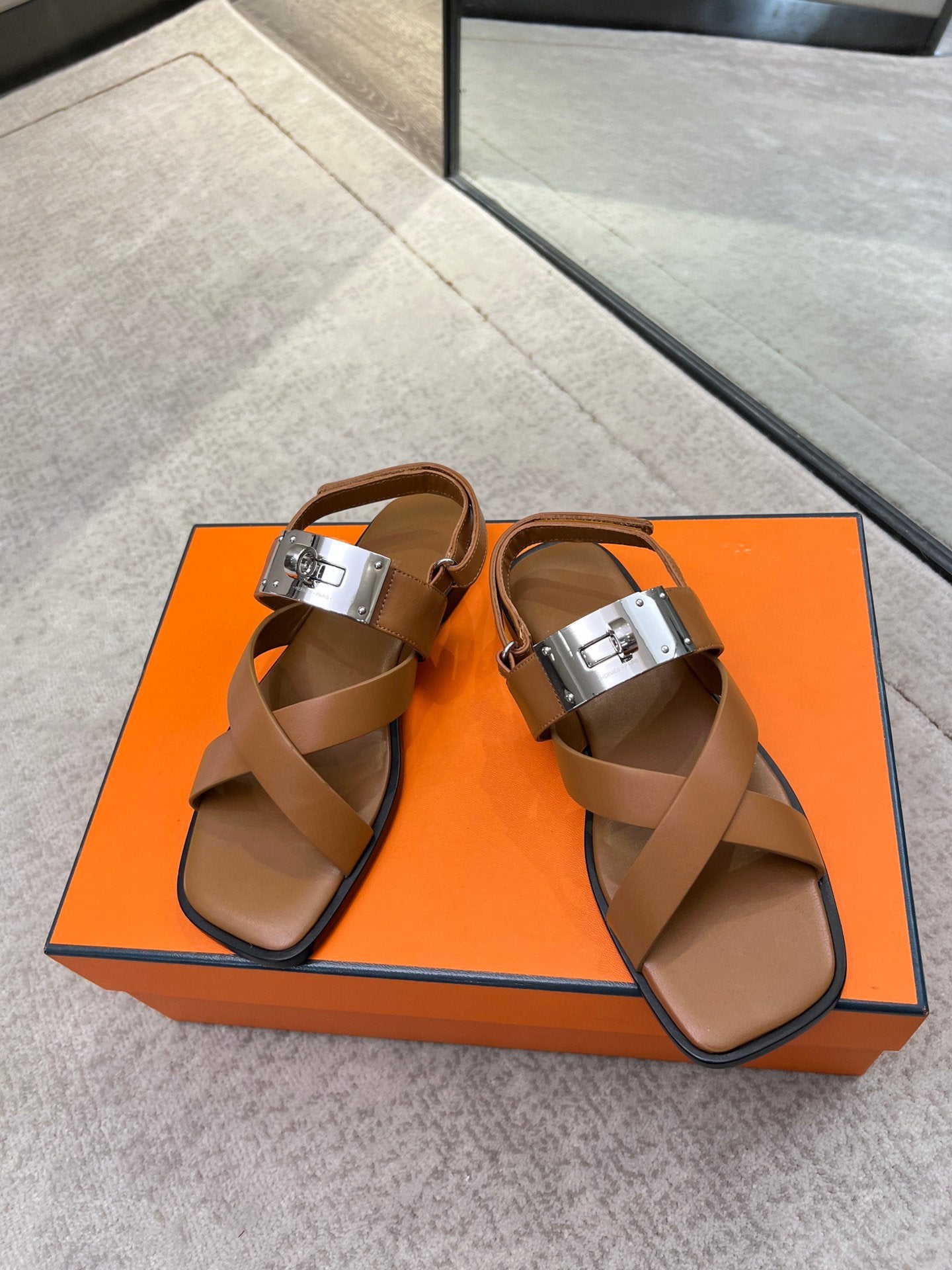 Ines sandal brown calfskin - 35