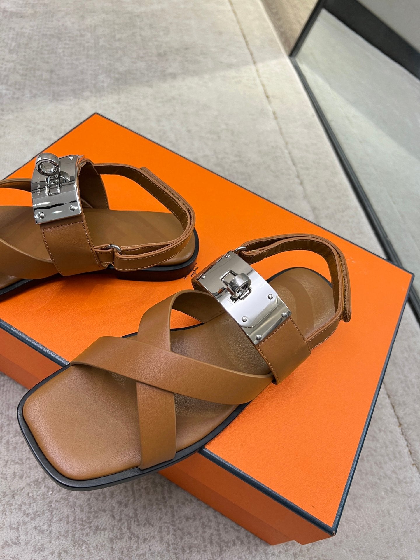 Ines sandal brown calfskin - 35