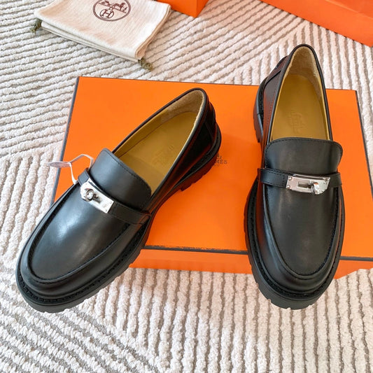 ICONE LOAFER IN BLACK CALFSKIN - 34