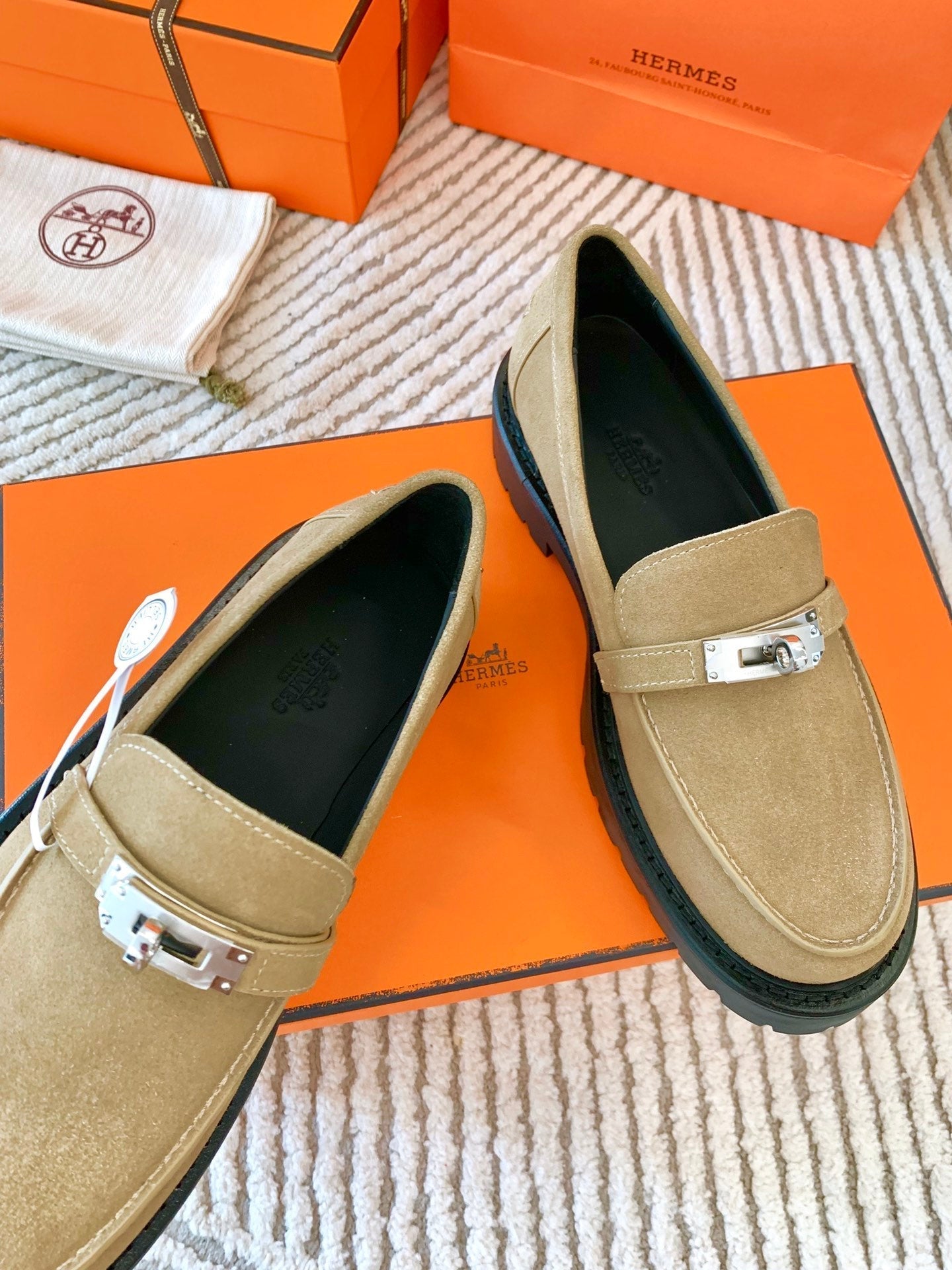 ICONE LOAFER IN TORTILLA BROWN SUEDE - 34