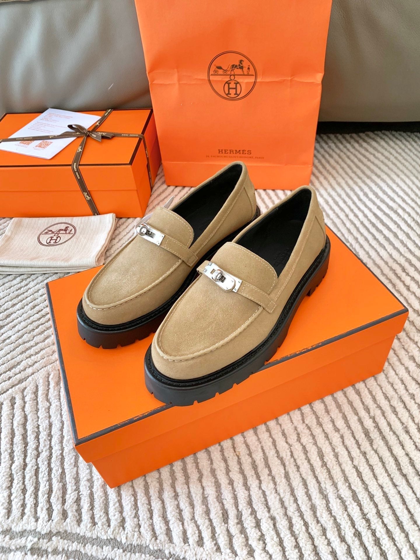 ICONE LOAFER IN TORTILLA BROWN SUEDE - 34