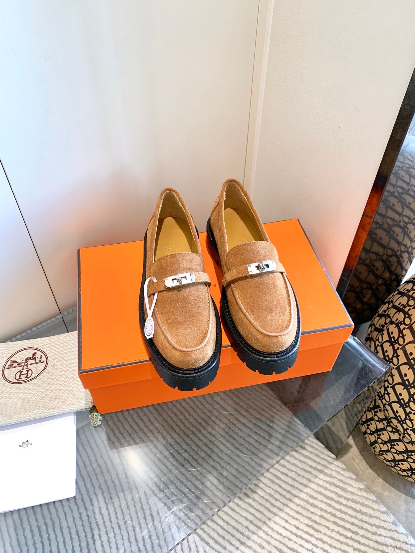 ICONE LOAFER IN BRONZE BROWN SUEDE - 34