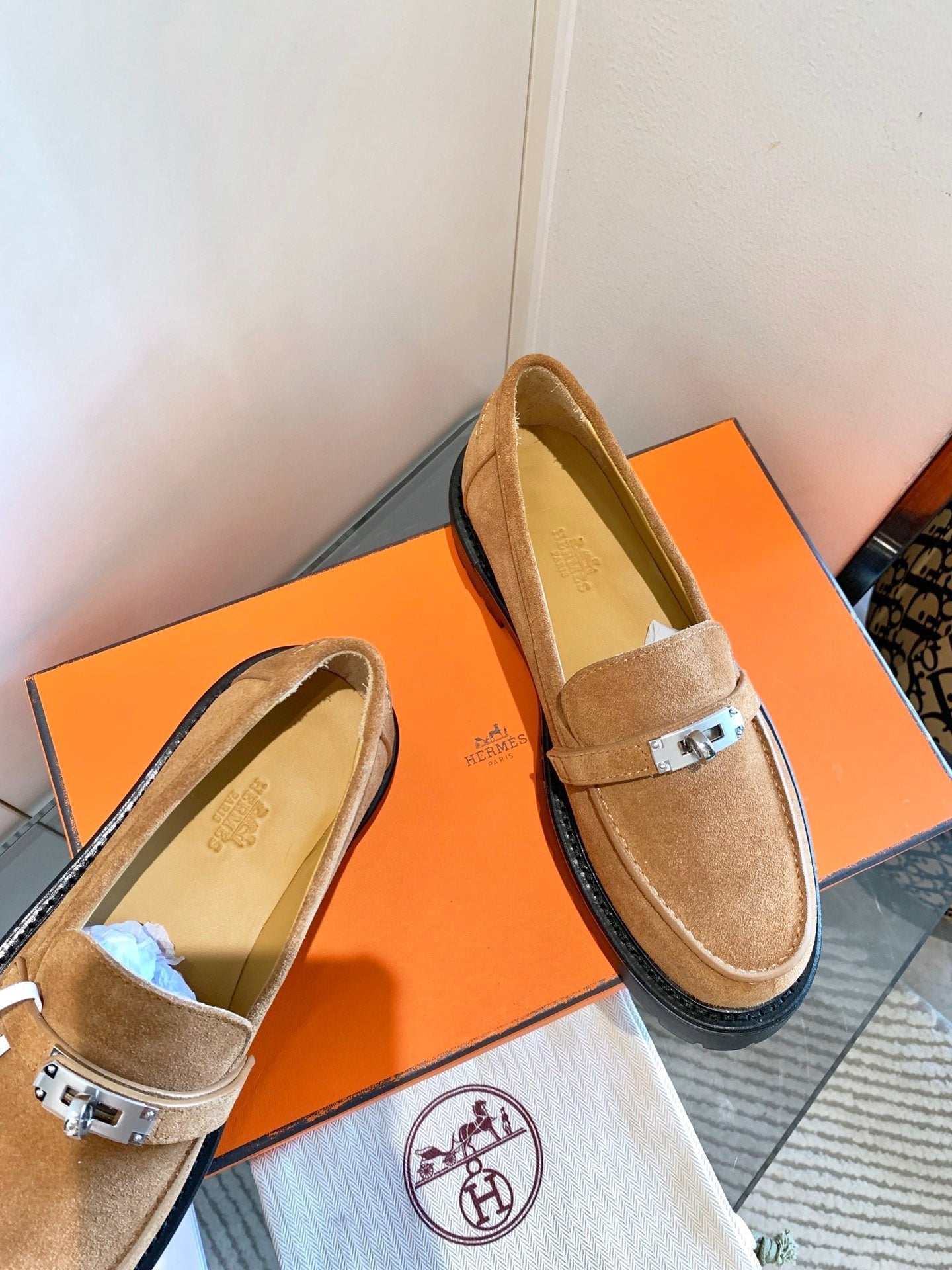 ICONE LOAFER IN BRONZE BROWN SUEDE - 34