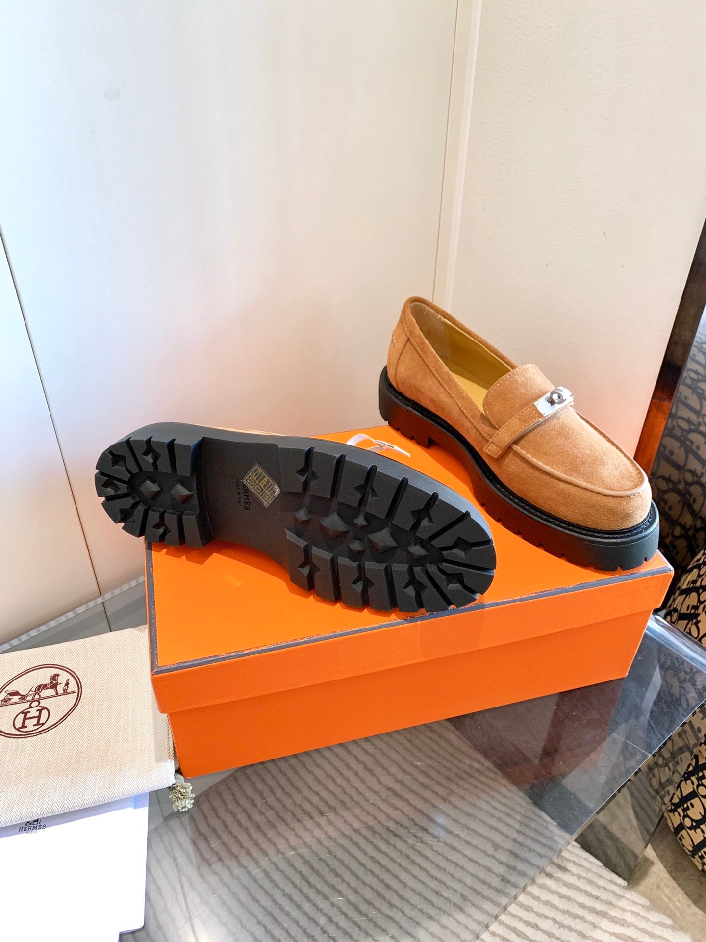 ICONE LOAFER IN BRONZE BROWN SUEDE - 34