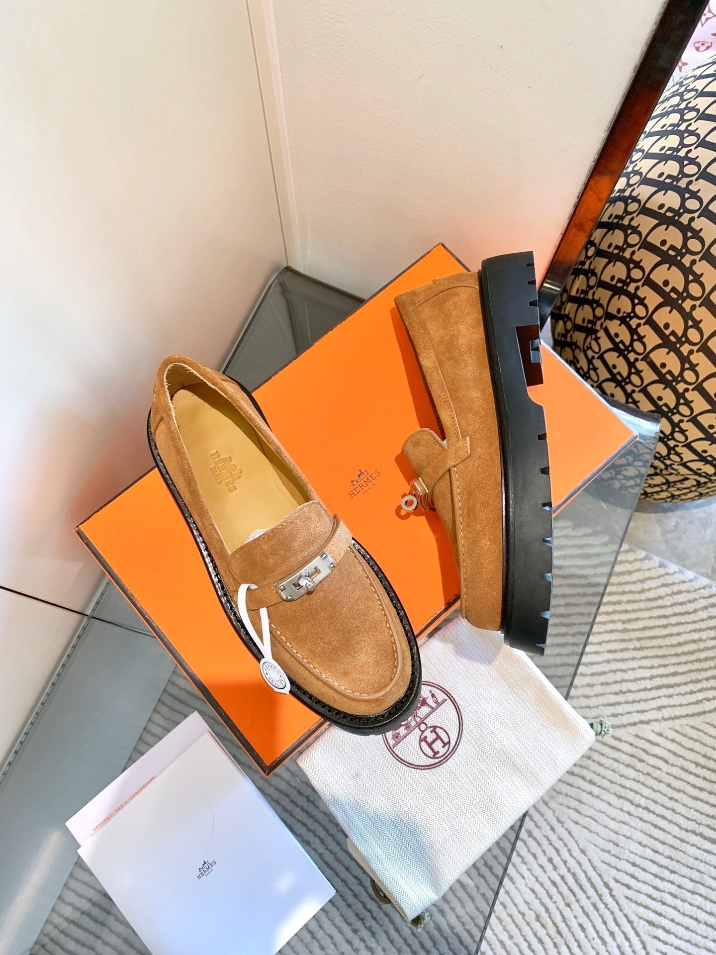 ICONE LOAFER IN BRONZE BROWN SUEDE - 34
