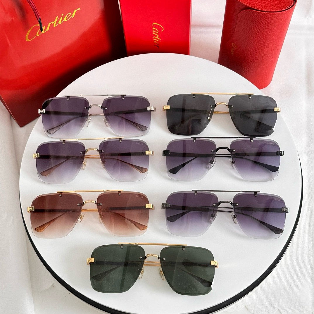 SANTOS SQUARE FRAME SUNGLASSES 524492 IN METAL AND WOODEN - Dark green