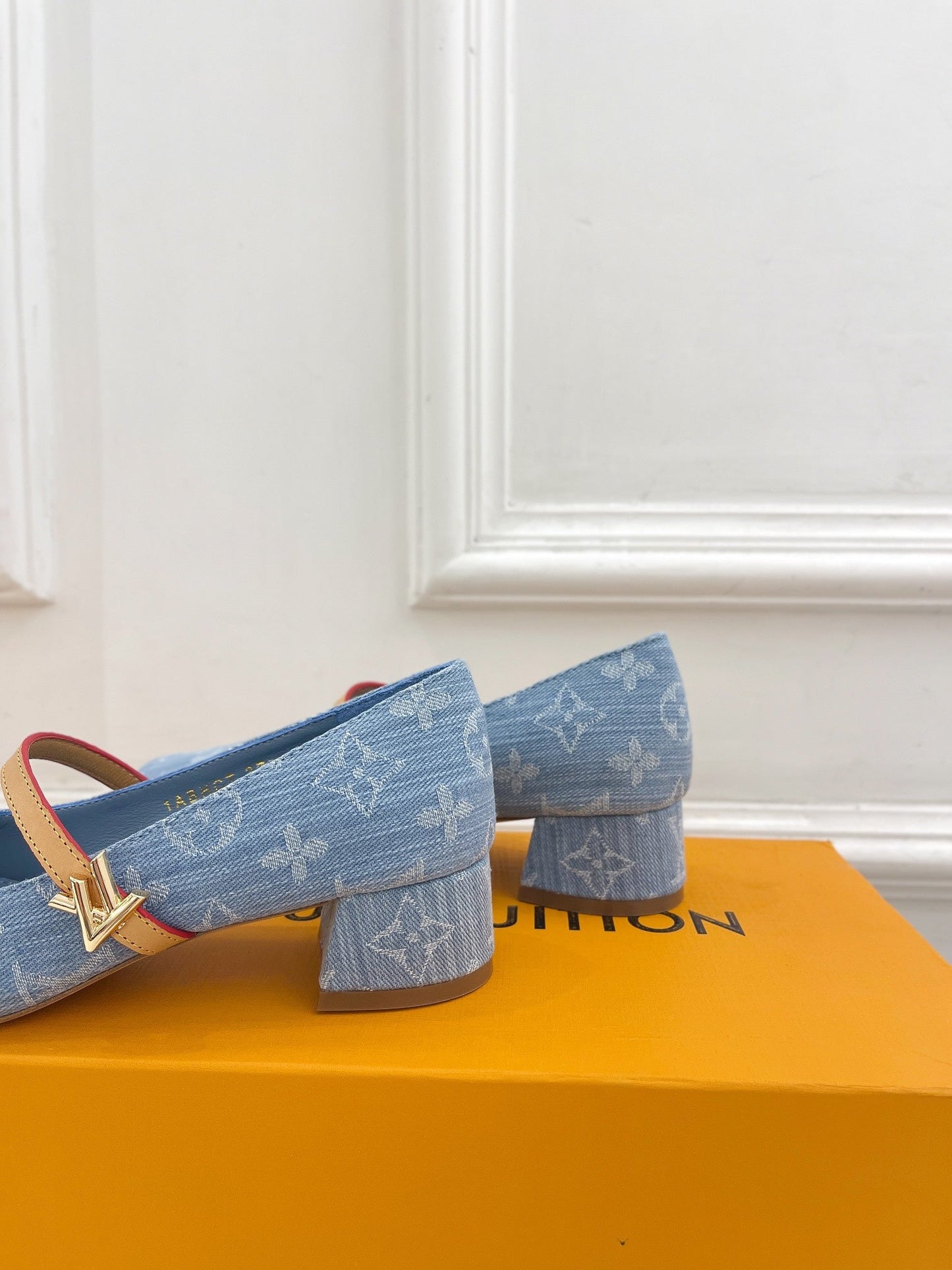 LV WOMEN ROMY HIGH BALLERINA IN LIGHT BLUE MONOGRAM DENIM - 35