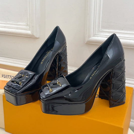 SHAKE MARY JANE HIGH HEEL 12 CM IN BLACK PATENT CALFSKIN - 34