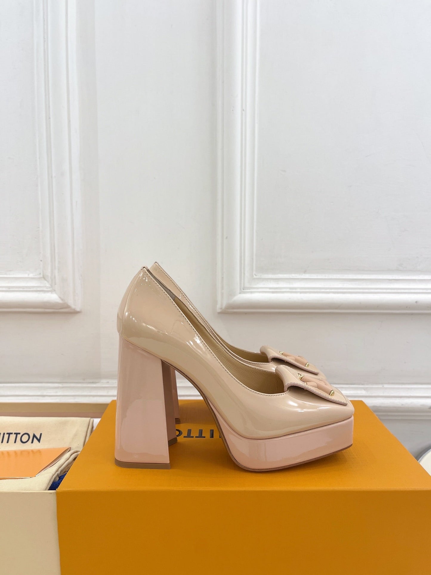 SHAKE MARY JANE HIGH HEEL 12 CM IN BISQUE BEIGE CALFSKIN - 34