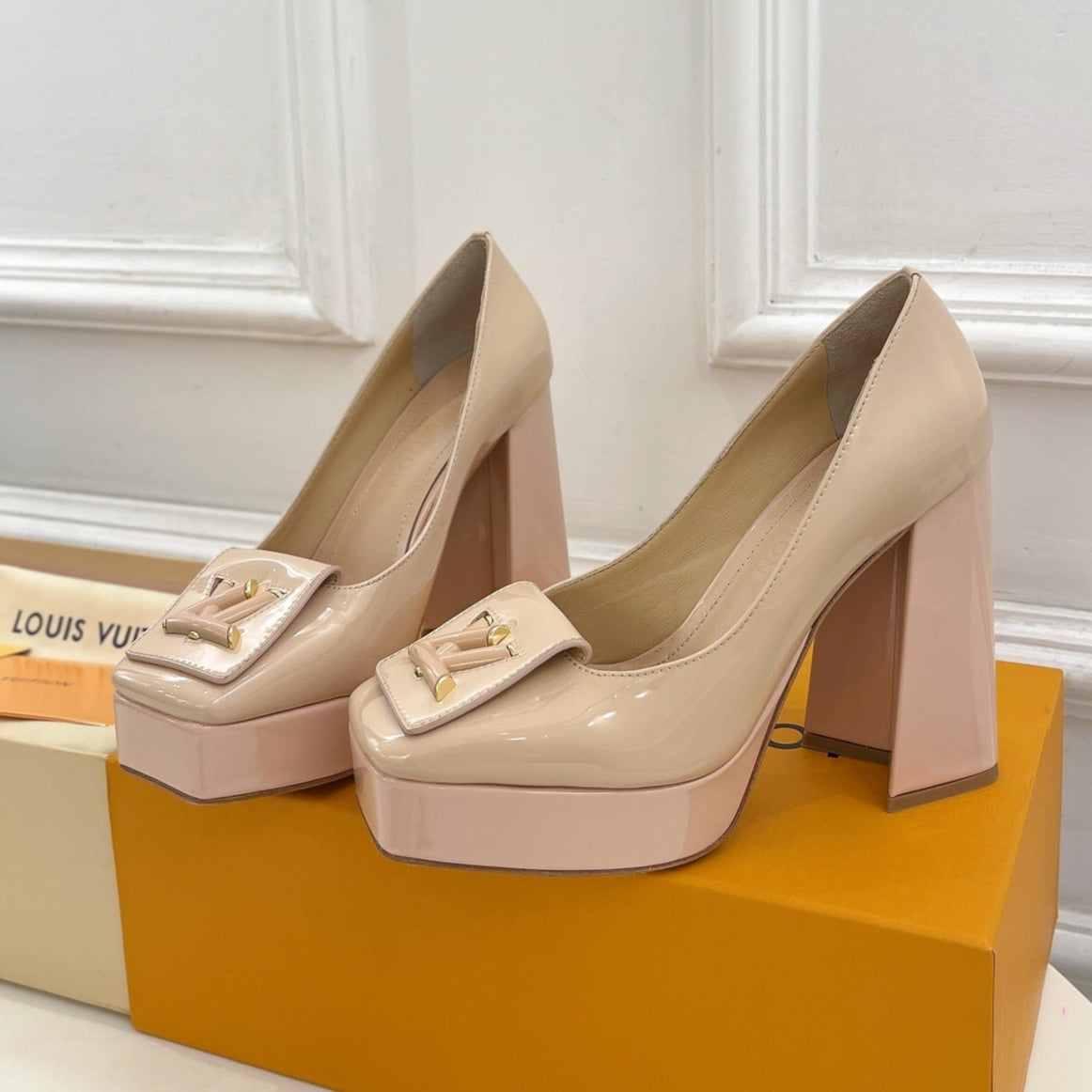 SHAKE MARY JANE HIGH HEEL 12 CM IN BISQUE BEIGE CALFSKIN - 34