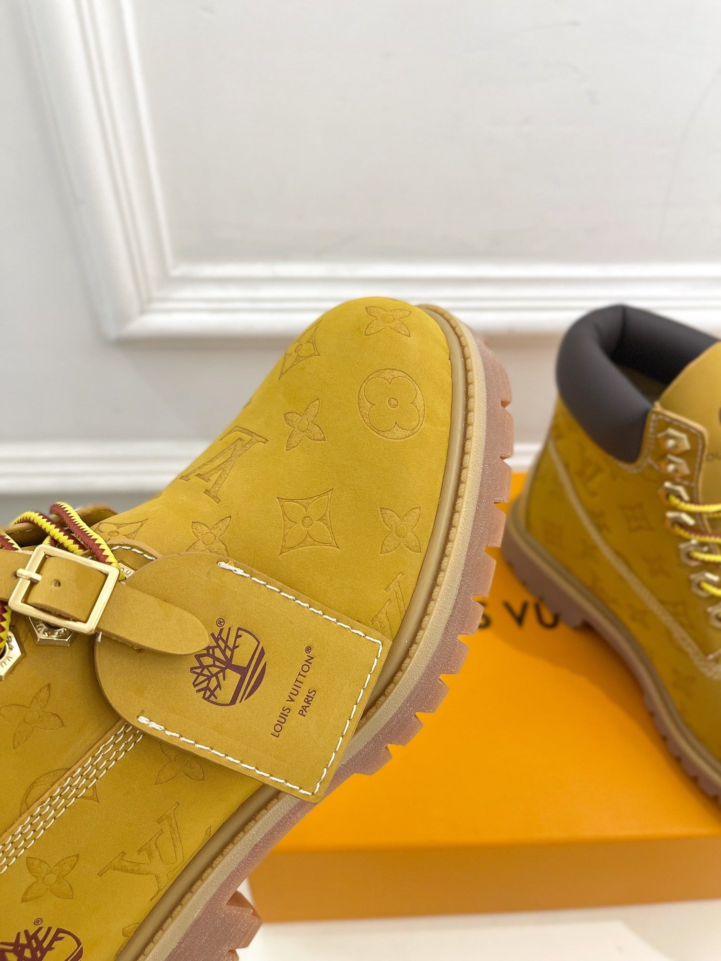 LV X TIMBERLAND MARTIN BOOT IN PEANUT BROWN MONOGRAM SUEDE - 35