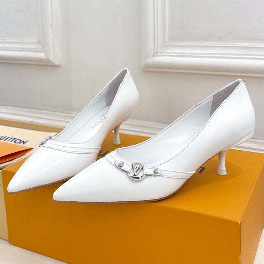 6AM HIGH PUMP 5 CM IN WHITE CALFSKIN - 35