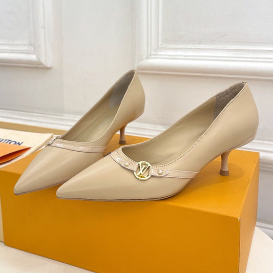 6AM HIGH PUMP 5 CM IN BISQUE BEIGE CALFSKIN - 35