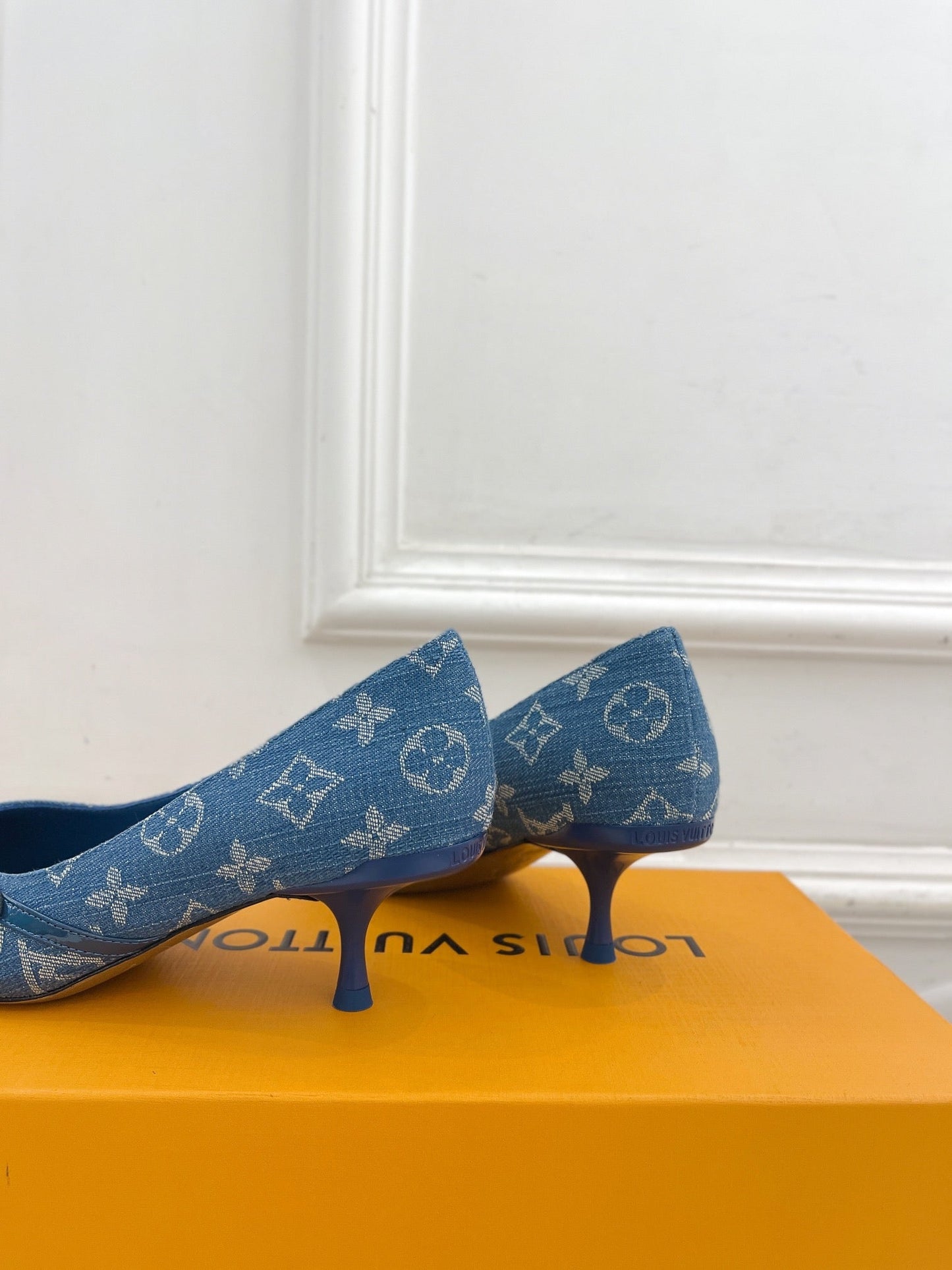 6AM HIGH PUMP 5 CM IN CLASSIC BLUE MONOGRAM DENIM - 35