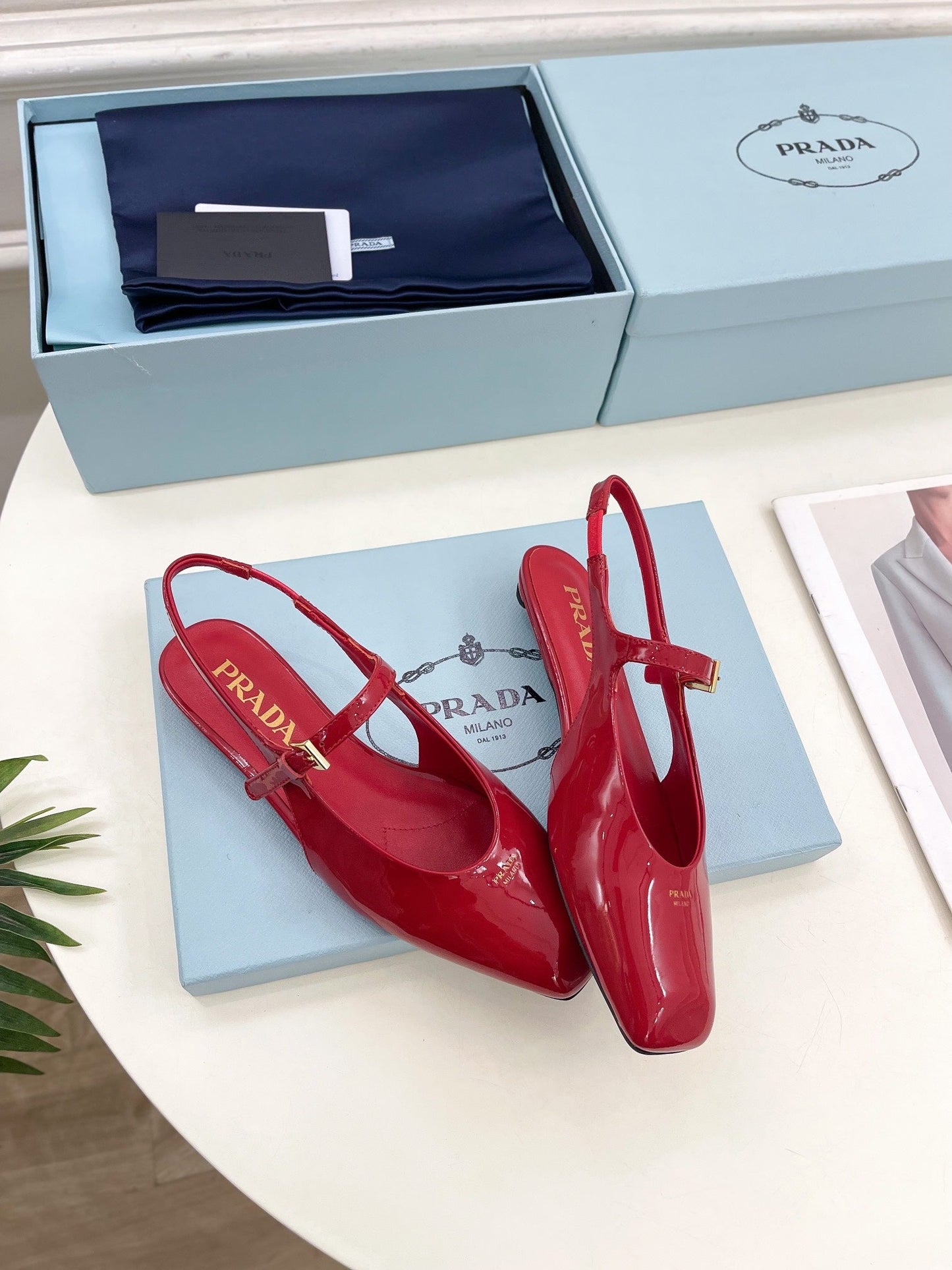 MARY JANE SLINGBACK SQUARE TOE IN CRIMSON RED PATENT SHEEPSKIN - 35