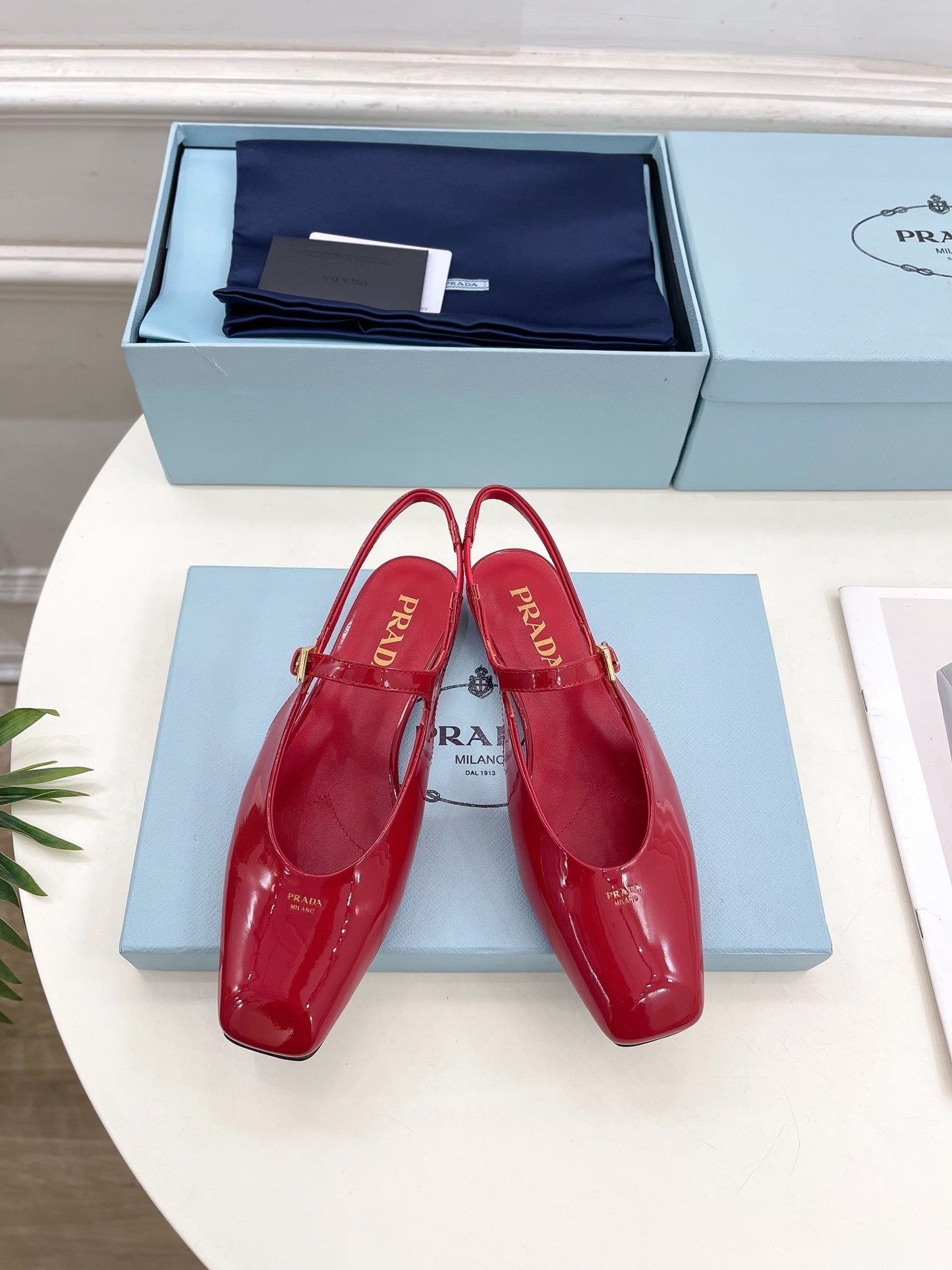 MARY JANE SLINGBACK SQUARE TOE IN CRIMSON RED PATENT SHEEPSKIN - 35