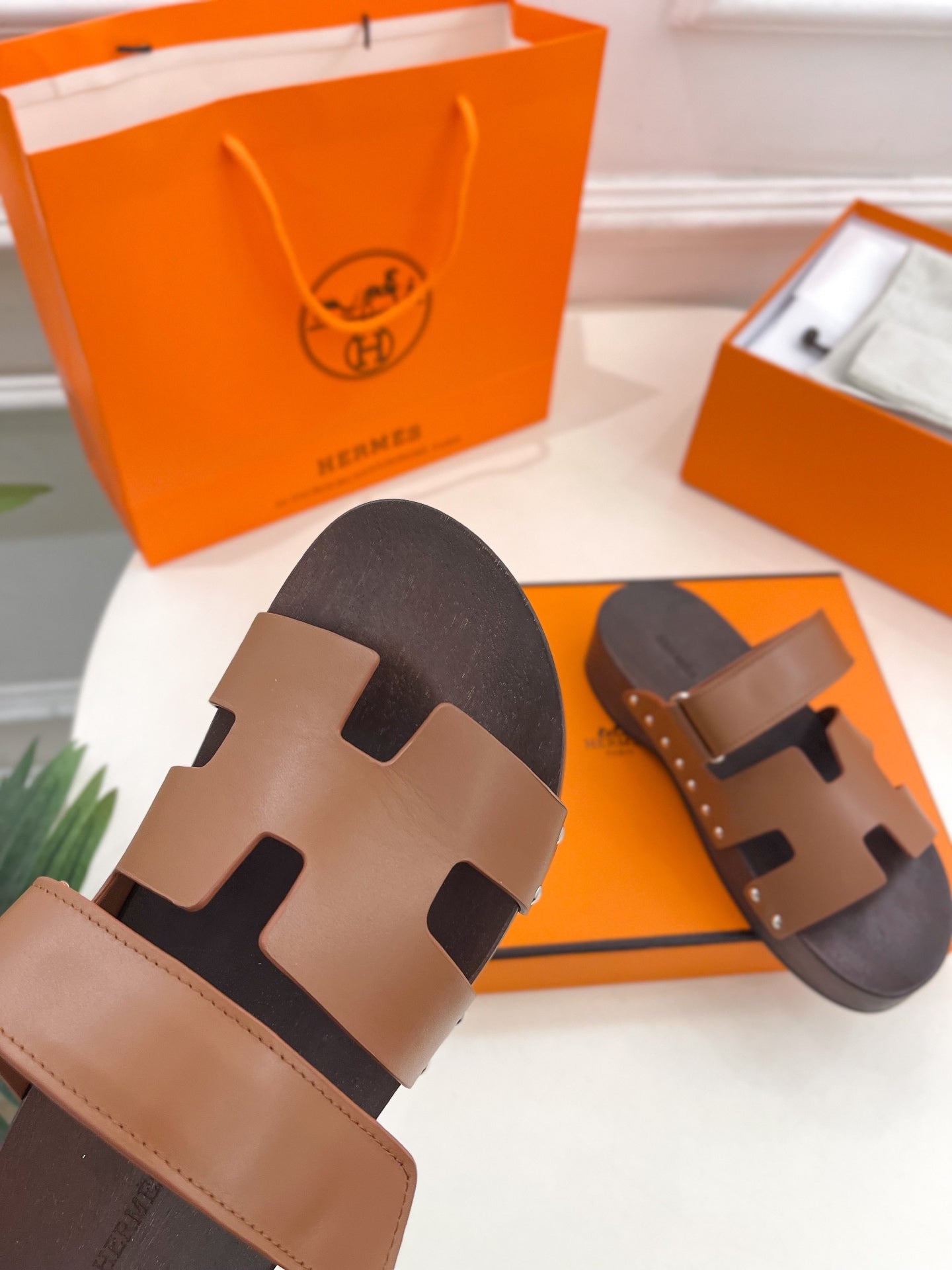 KOS CLOG IN BRONZE BROWN CALFSKIN - 35