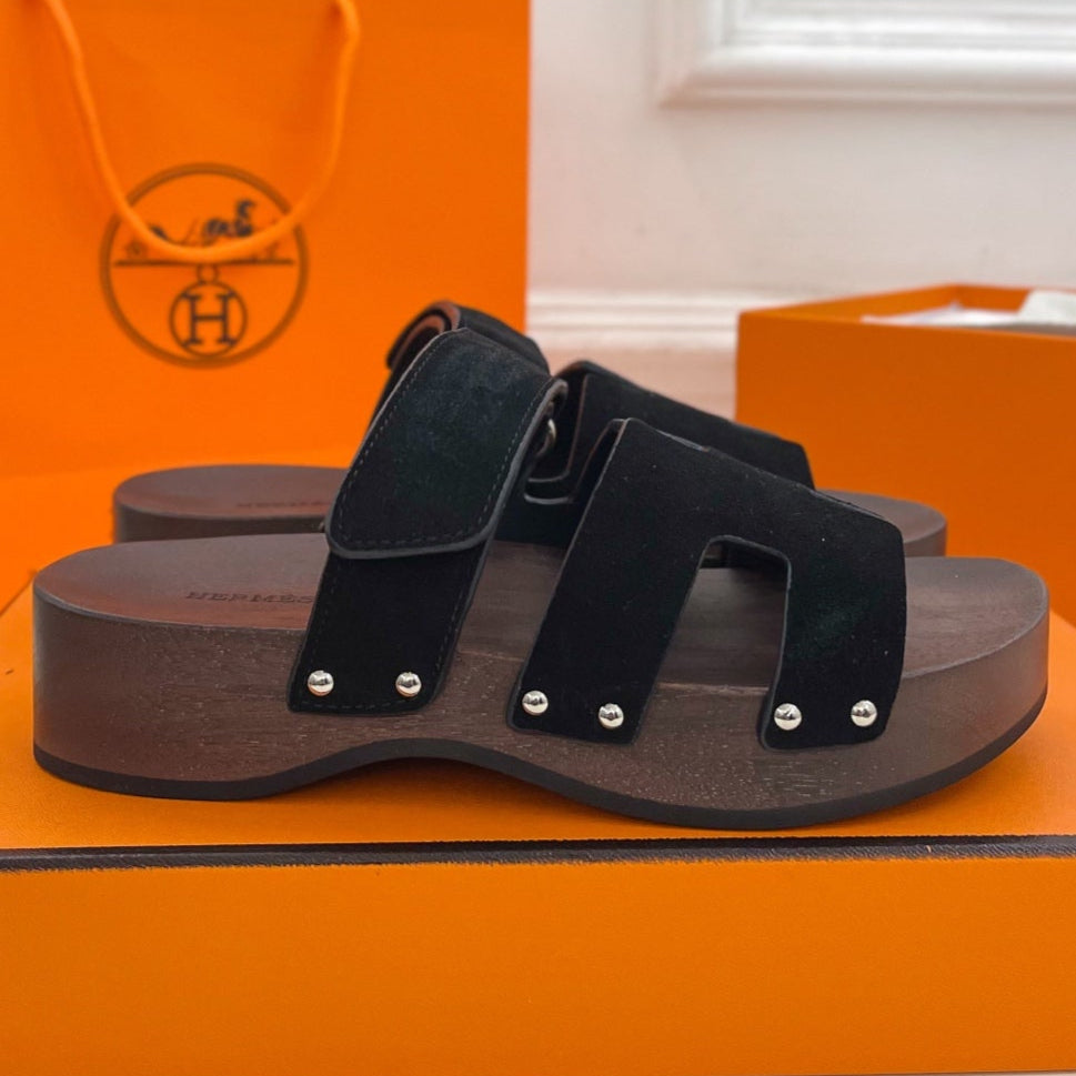 KOS CLOG IN BLACK SUEDE - 35