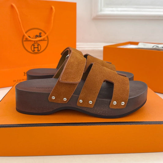 KOS CLOG IN BRONZE BROWN SUEDE - 35
