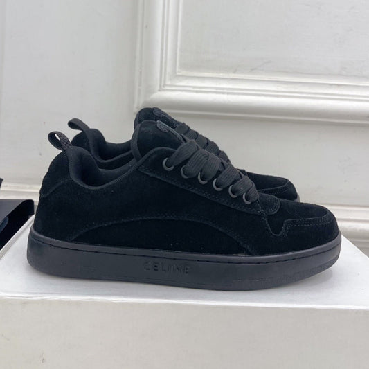 HUNTINGTON LOW LACE-UP SNEAKER IN BLACK SUEDE AND MESH - 35