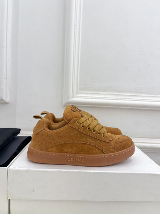 HUNTINGTON LOW LACE-UP SNEAKER IN PERU BROWN SUEDE AND MESH - 35