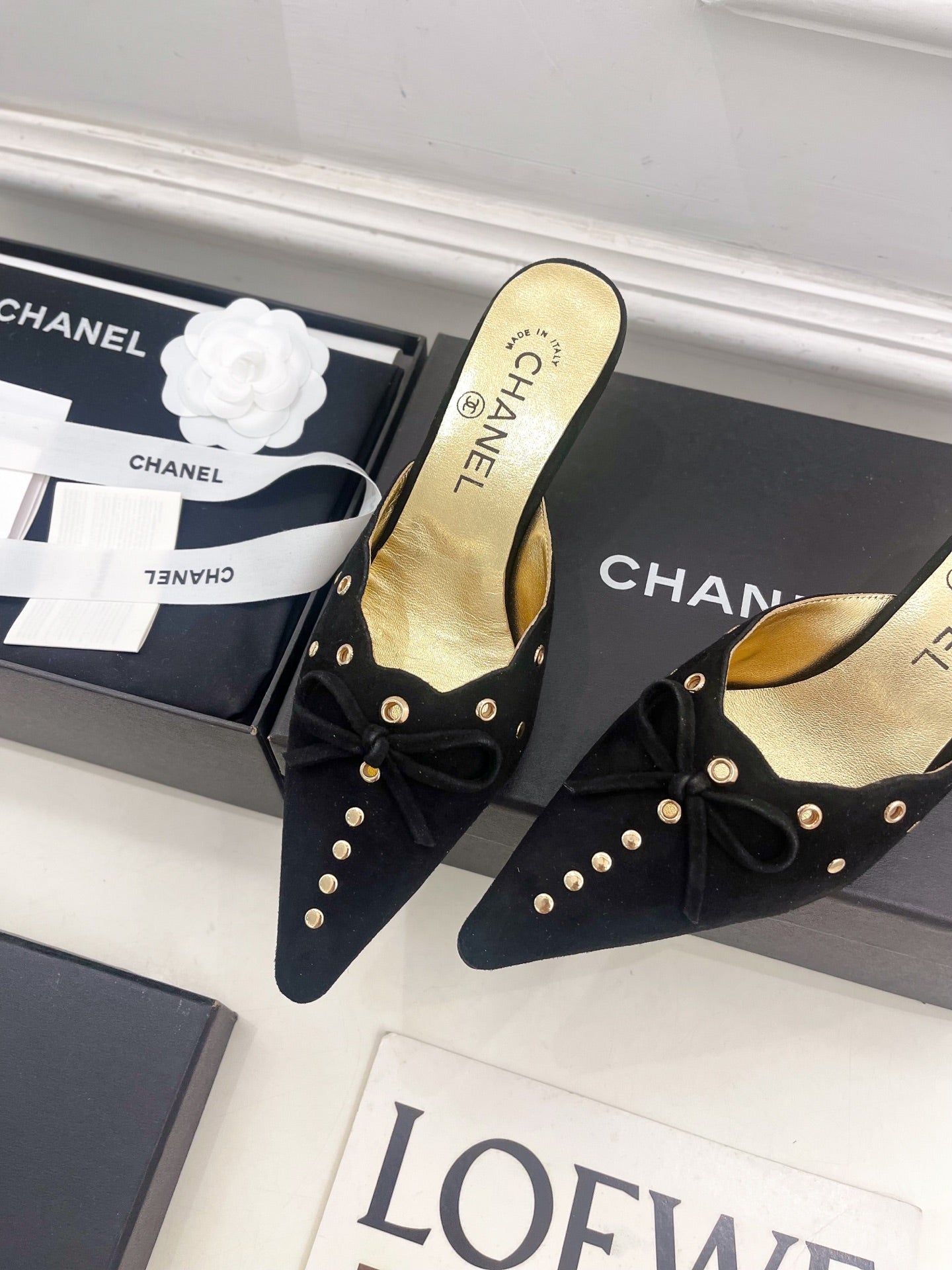 HIGH 65 MM MULE IN BLACK SUEDE - 35