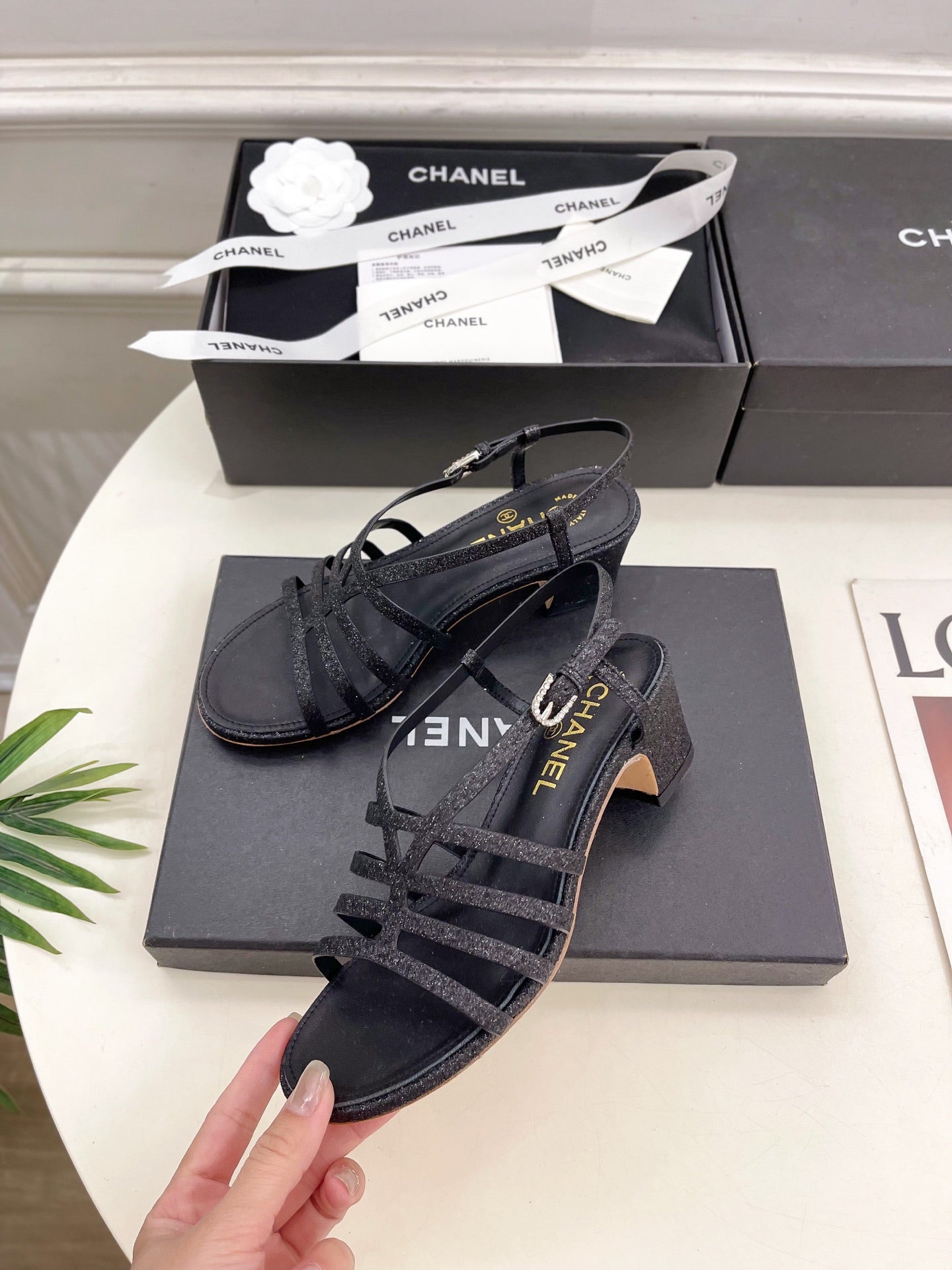 BLACK ROMAN 5 CM SANDALS - 35