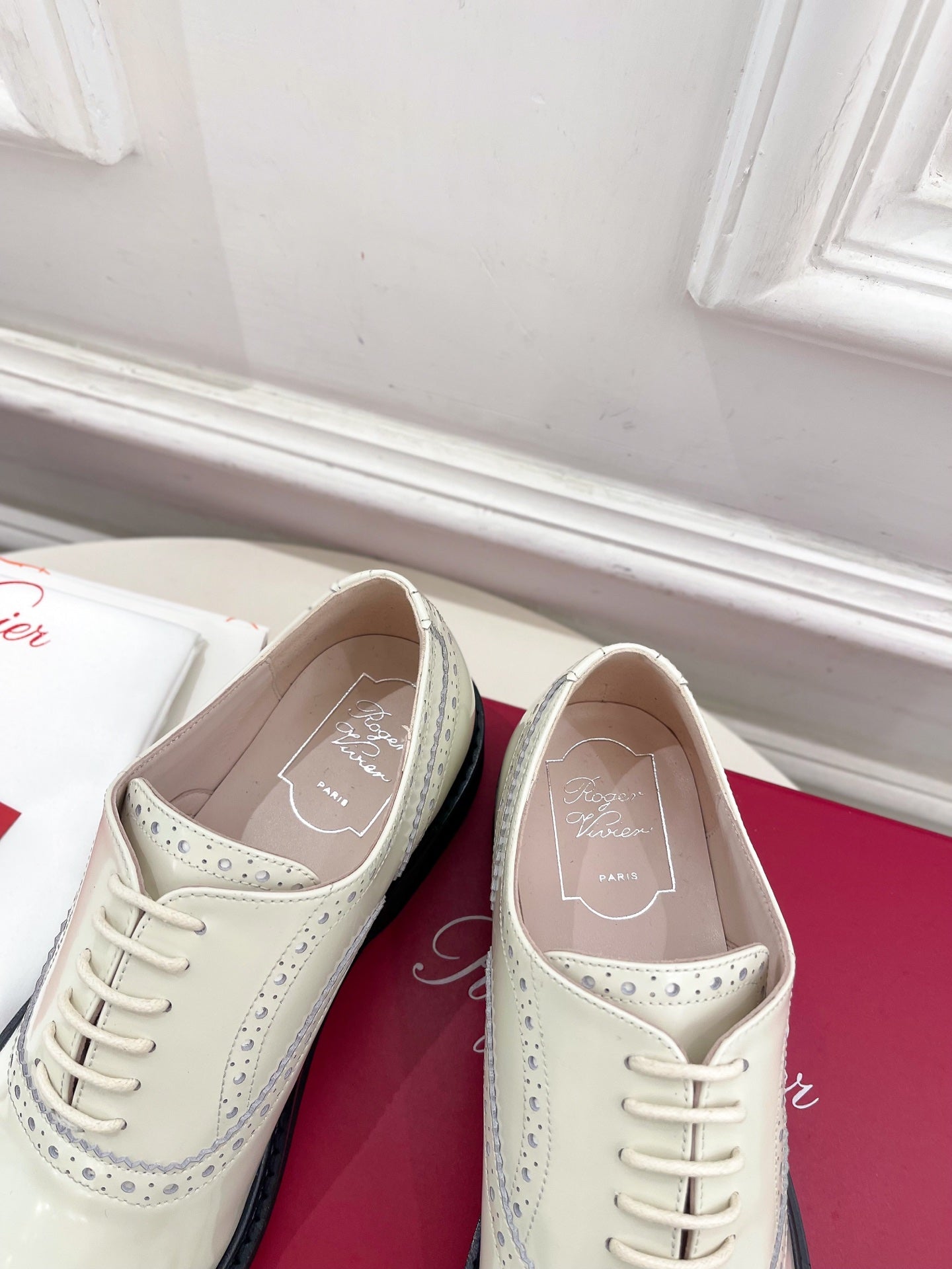 VIV' RANGERS LACE-UPS IN WHITE CALFSKIN - 35