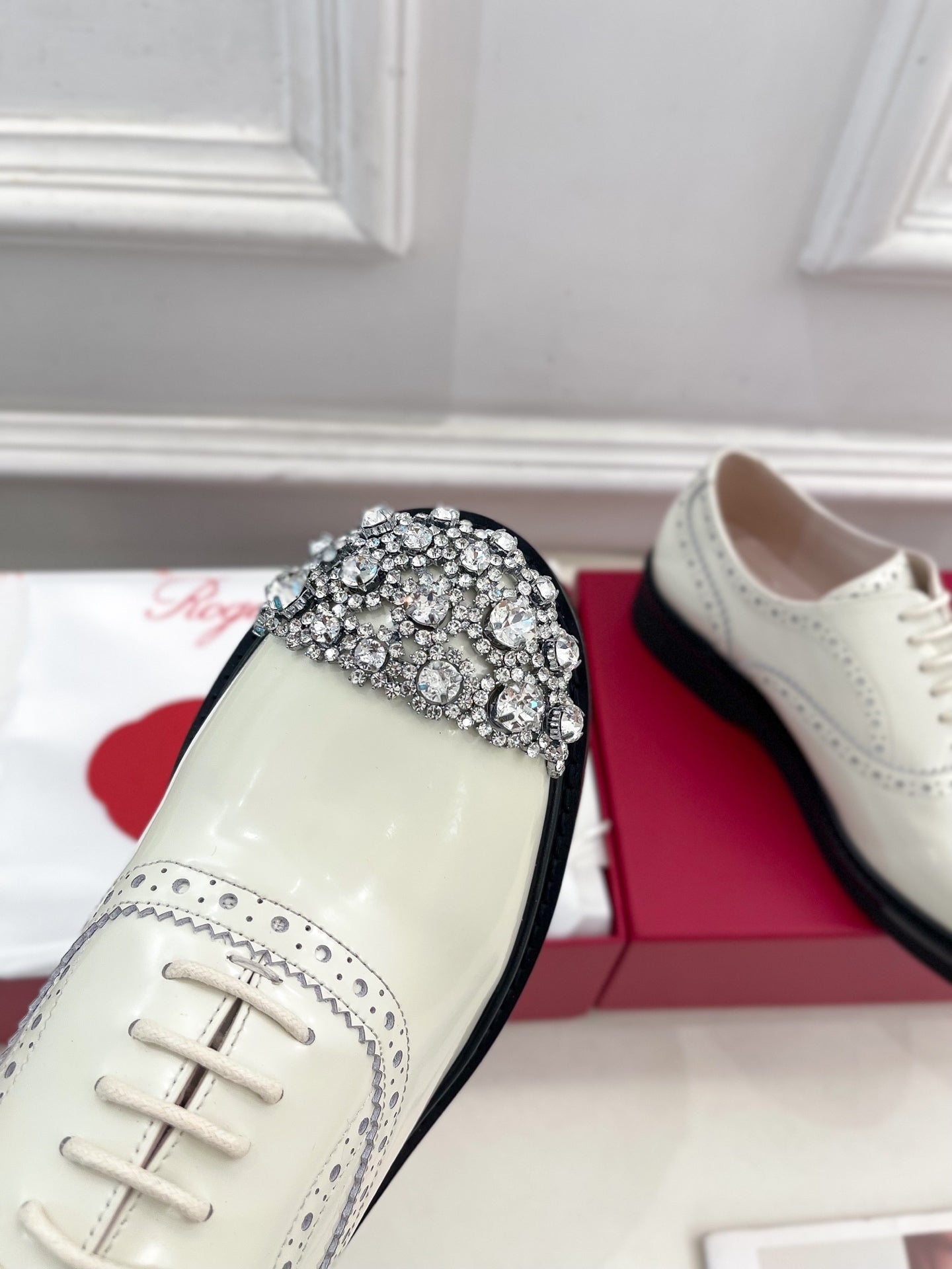 VIV' RANGERS LACE-UPS IN WHITE CALFSKIN - 35