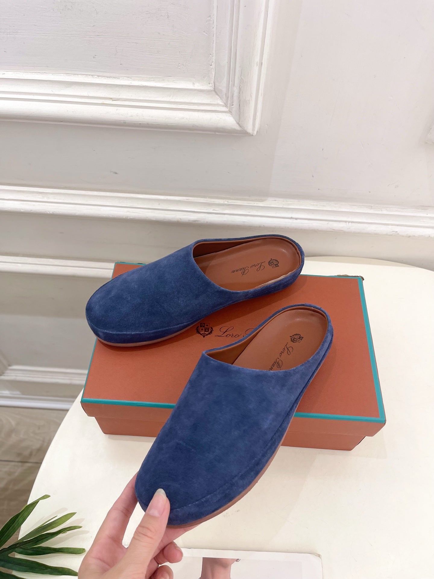 LP 25S MULES IN NAVY BLUE SUEDE - 35