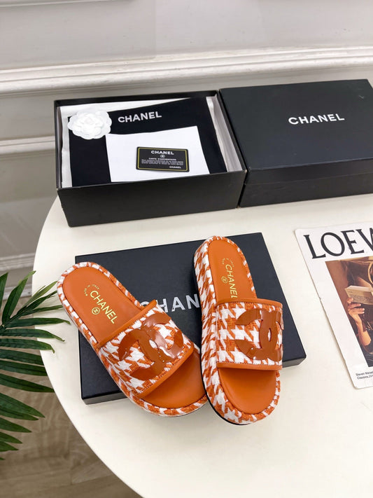 БОСОНІЖКИ CHANEL 26S 35 ММ З ПОМАРАНЧЕВОГО ТВІДУ