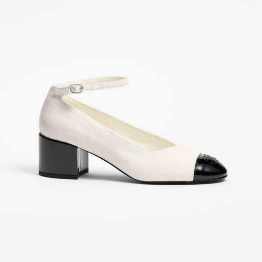 MARY JANES IVORY BLACK VELVET - 35