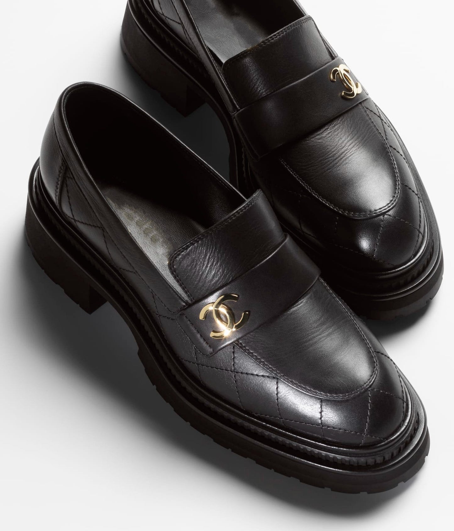 MOCCASINS BLACK CALFSKIN - 35