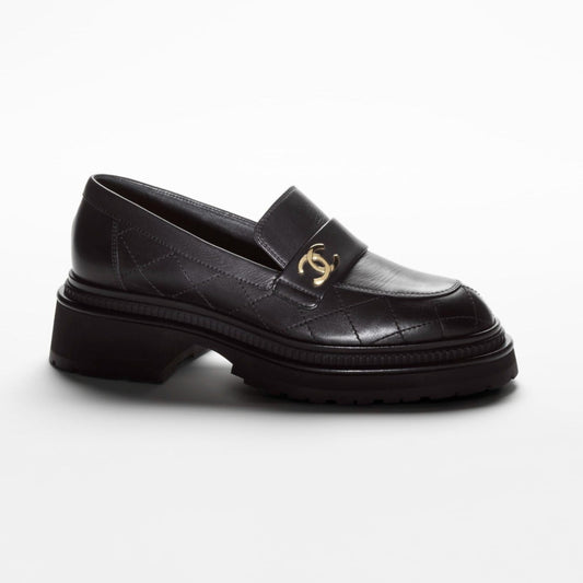 MOCCASINS BLACK CALFSKIN - 35