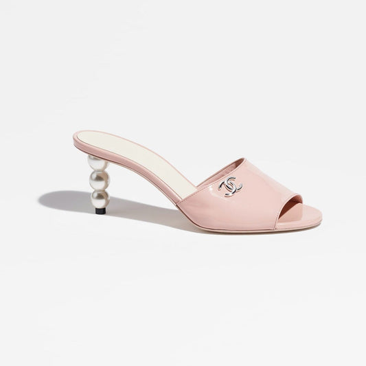 MULES LIGHT PINK PATENT LAMBSKIN - 35
