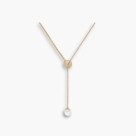 Gucci Blondie Pearl Drop Necklace Gold 774689 I4620 8078