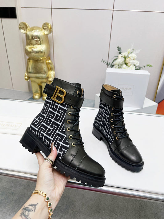 ЧЕРЕВИКИ BALMAIN 26S З ЧОРНОЇ ТЕЛЯЧОЇ ШКІРИ ТА ВОВНИ