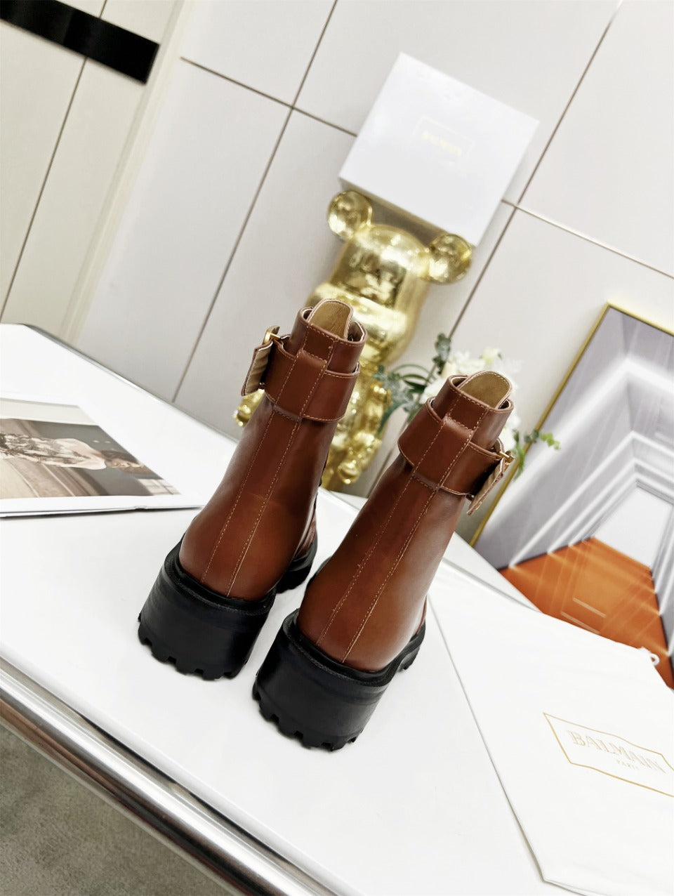 ЧОБОТИ BALMAIN 26S З КОРИЧНЕВОЇ ТЕЛЯЧОЇ ШКІРИ