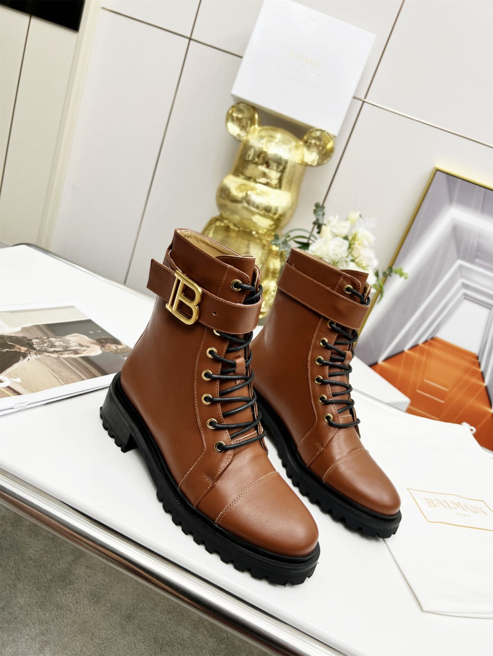 ЧОБОТИ BALMAIN 26S З КОРИЧНЕВОЇ ТЕЛЯЧОЇ ШКІРИ